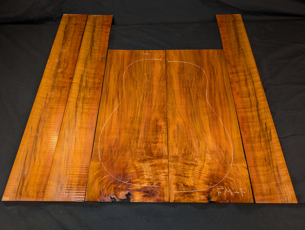 Tasmanian Flame Myrtle - Acoustic Guitar Tonewood Kit